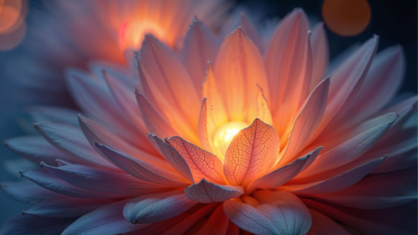 Lotus met licht in het hart